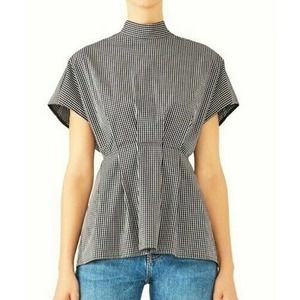 Fame And Partners Sebastian Top Pleated Checkered